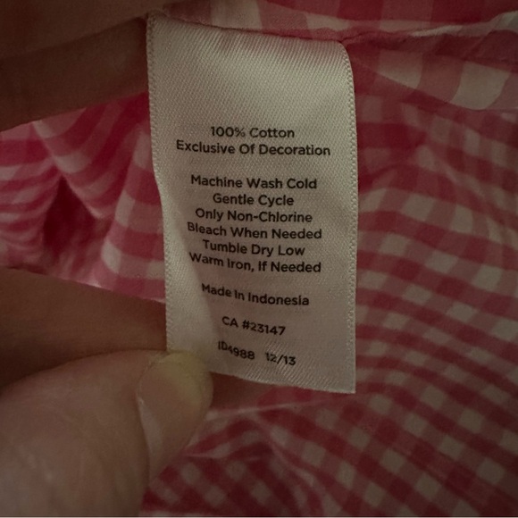 Talbots Women 14 Petite Pink White Button Shirt Gingham Plaid Western Preppy - Picture 7 of 7